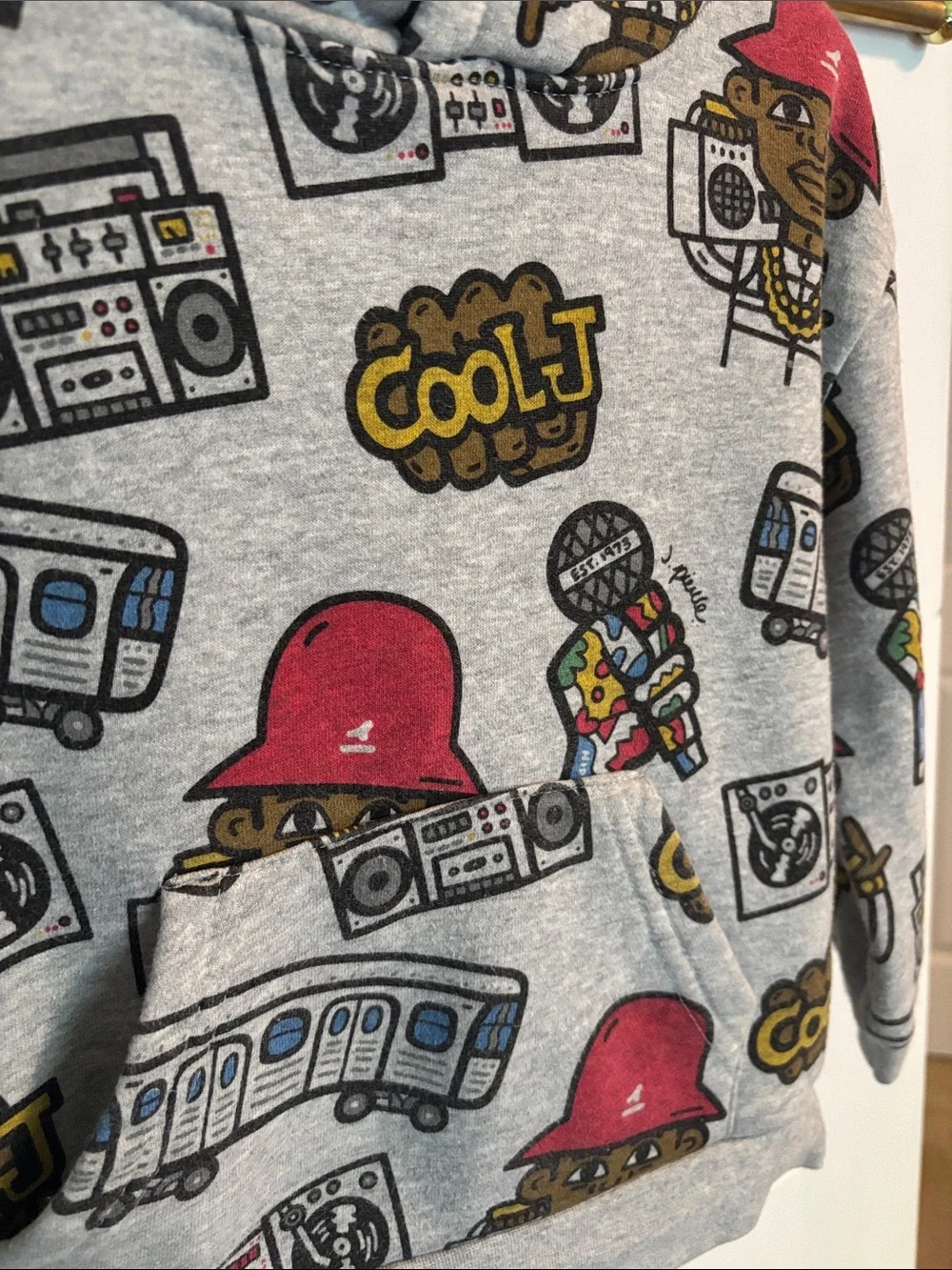 GAP Kids Gray Hoodie with LL Cool J 90s Rap Graphic Print